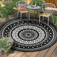 thumbnail image 2 of Aonewoe Round Outdoor Rugs 10Ft Waterproof Patio Plastic Straw Rug Reversible Camping Carpet Indoor Outdoor Area Rug for Patio,Deck,Balcony,Picnic,Beach,Outside, 2 of 8