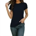 thumbnail image 2 of ClodeEU Womens Short Sleeve Crew Neck T Shirts,Casual Basic Loose Trendy Tee Tops Dark Blue,Womens Plus M, 2 of 7