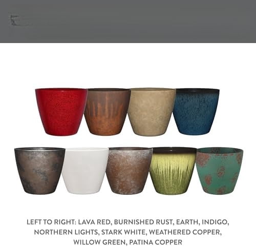 Classic Home and Garden Vogue Planter Pots w/Pottery Quality Finish - Modern Indoor & Outdoor Flower Pots - UV-Resistant Porch Planters - Decorative Pot for Flowers & Herbs (8” Burnished Rust)