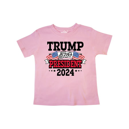 

Inktastic Trump For President 2024 with Flags Gift Toddler Boy or Toddler Girl T-Shirt