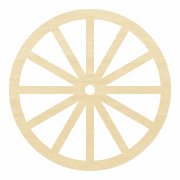 Wagon Wheel Wood Cutout, Available in Multiple Sizes and Thicknesses (Small 4" x 4" (Package of 10), 1/8" Baltic Birch Plywood)