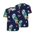 thumbnail image 3 of Daiia Astronaut Dinosaur and Space Mens Baseball Jersey Button Down Shirts Short Sleeve Sports Uniforms-4X-Large, 3 of 9