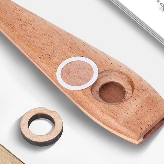 Stri 1Pc Wooden Kazoo Ukulele Guitar Partner Wood Musical Instruments (Khaki)