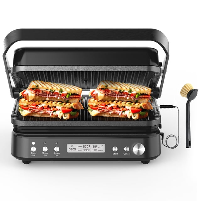 Parrilla eléctrica y plancha CATTLEMAN Panini Maker 1600W 5 en 1