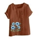 thumbnail image 2 of Túnica de Manga Corta Tops para las Mujeres Océano Pescado Impreso Blusa, Ropa Casual Ver Botón Arriba Camiseta, 2 of 4