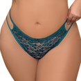 thumbnail image 5 of Qinhaie Lace Thongs For Women Plus Size Sexy Underwear T Back Stretch Womens Thongs Underwear Under $2 Ladies' Plus-Size Transparent Lace Sexy Lace-Up Comfort Underwear Green Lace Underwear Set Xxxxl, 5 of 5