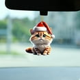 thumbnail image 5 of Holloyiver Cartoon Cat Decorative Hanging Ornaments for Christmas Tree, Cute Hatted Mini Cat Acrylic Xmas Hanging Ornament, Mini Gifts for Christmas Tree Farmhouse Outdoor Indoor Decor, 5 of 5