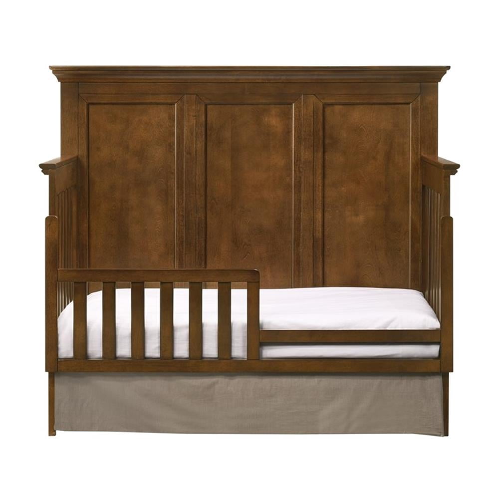 Pemberly Row Wood Transitional Toddler Rail in Tuscan/Brown Finish