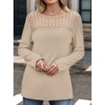 thumbnail image 6 of Long Sleeve Women's Tops Spring Summer Outfits Dressy Casual Blouses Lace Trendy Waffle Knit Shirts Color XXL, 6 of 8