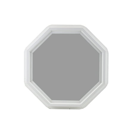 Octagon 22" Double Pane Window Tempered Glass Low-E PVC Frame Without Grids