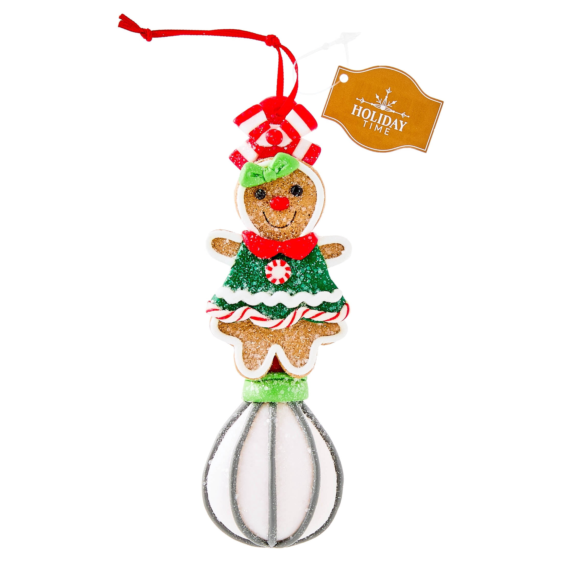 Multicolor Clay Dough Gingerbread Whisk Christmas Ornament, 5.5", by Holiday Time