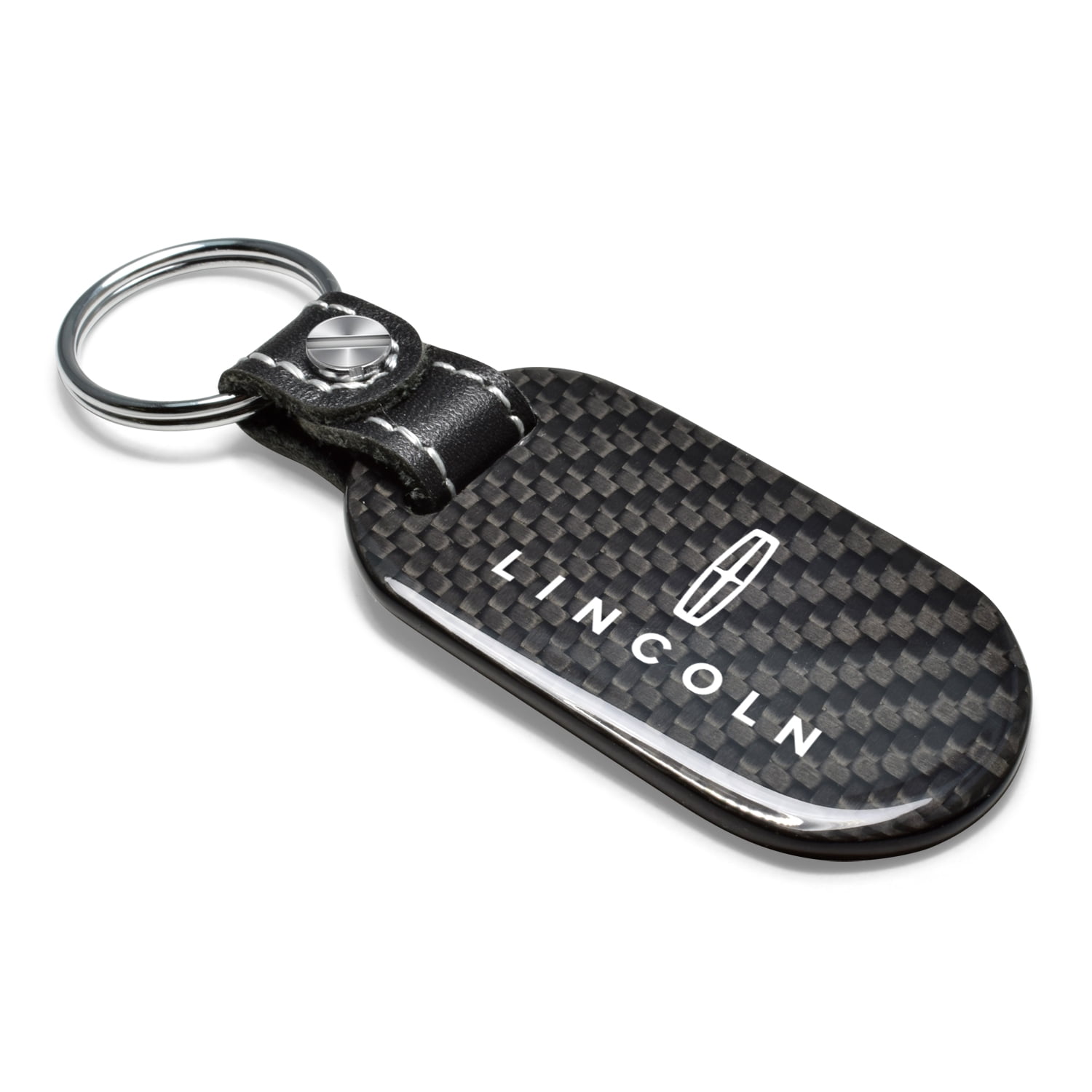 Lincoln Real Carbon Fiber Dog-Tag Style Key Chain