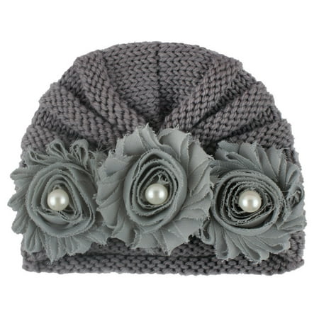 

TOWED22 Toddler Hats Baby Cap Bead Warm Boys Knitted Crochet Hat Girls Baby Care Black
