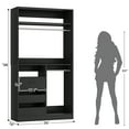 thumbnail image 4 of Homieasy 3FT Walk-in Closet System with 3 Drawers, 36'' Floor Standing Wardrobe Closet with 2 Hanging Rods & Storage Shelves, Heavy Duty Closet Tower for Bedroom & Closet, Black, 4 of 11