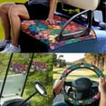 thumbnail image 2 of Jeiento Golf Cart Seat Cover 4 Set with Steering Wheel Cover and Golf Cart Flags Flowers Breathable Steering Wheel Cover Decorations Golf Cart Seat Protector 2PCS Club Car Flags, 2 of 5