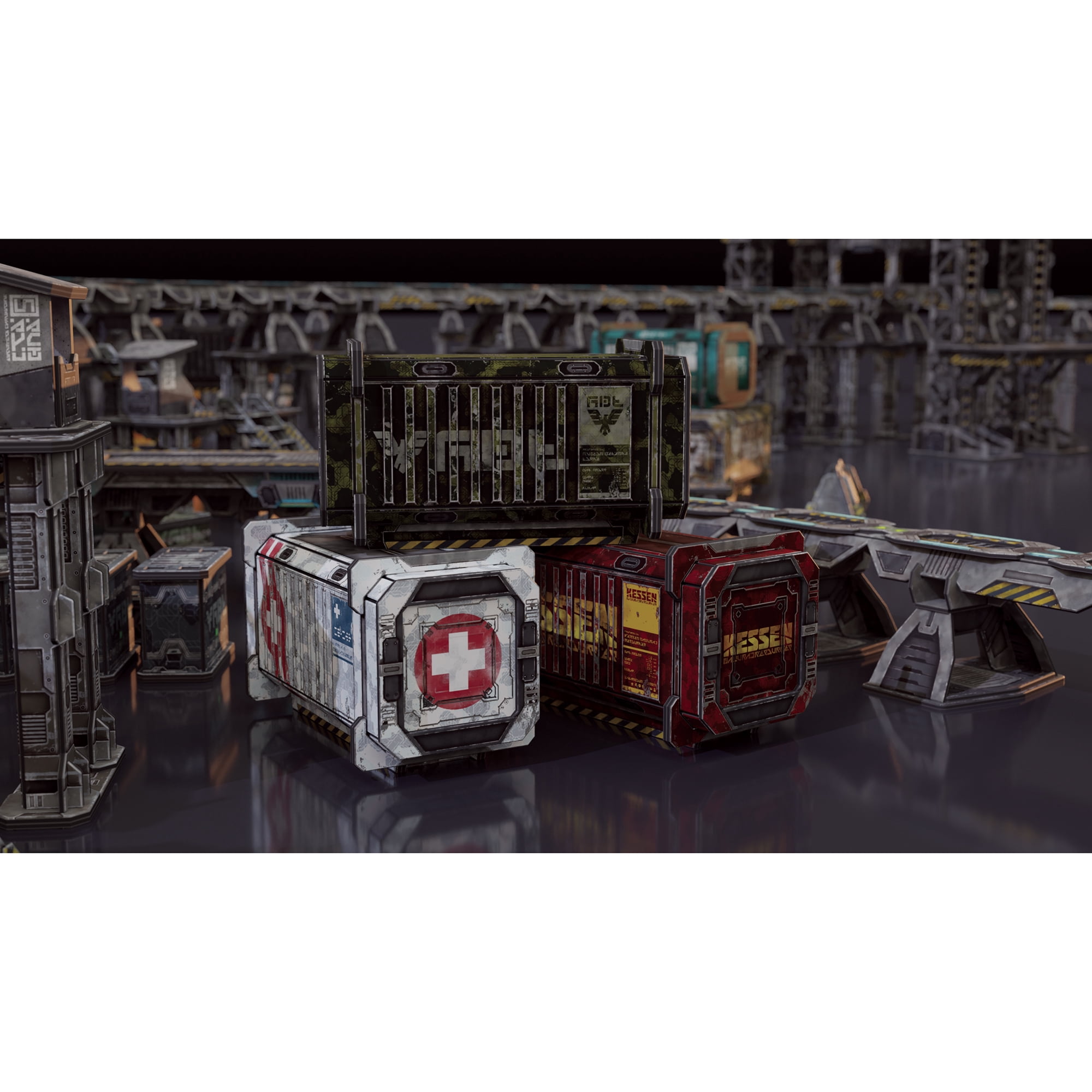 TinkerTurf Sci-Fi Terrain: Cargo Containers Series 1 Add-On - Neutral Theme