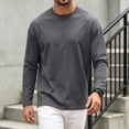 thumbnail image 6 of OYXSER Men's Long Sleeve T Shirt Crew Neck Cotton Soft Lightweight Basic Tee 9 Colors S-3XL, 6 of 9