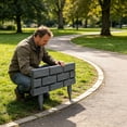 thumbnail image 5 of Brick-Effect Interlocking Garden Fence Panels, Weatherproof Plastic Landscape Edging, Decorative Yard Border Barrier for Garden Beds, Walkways & Patio Areas - 17.7" Wide(Grey), 5 of 6
