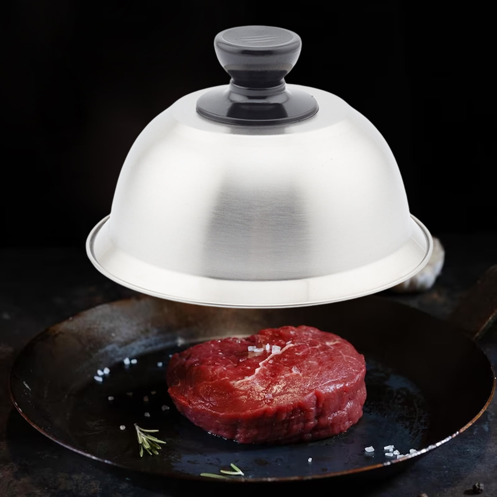 cast iron wok lid Griddle Dome Food Splatter Burger Steamer Lid