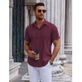 thumbnail image 3 of COOFANDY Mens Casual Business Shirts Button Up Slim Fit Short Sleeve Shirts Work Office, 3 of 6