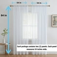 thumbnail image 4 of THD Zoey Faux Linen Textured Semi Sheer Window Rod Pocket Thick Curtains Drapery Panels, 2 Panels, 4 of 9