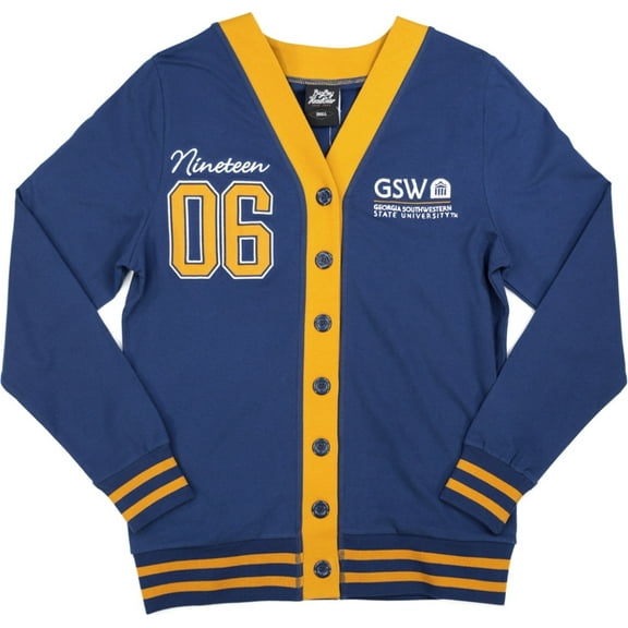 Big Boy Georgia Southwestern State Hurricanes S10 Womens Cardigan [Navy Blue - L]
