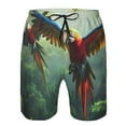 thumbnail image 3 of Logiee Flying Parrots In Jungle Print Mens Swim Trunks Quick Dry Board Shorts,Breathable Hawaii Beach Shorts Swimwear Bathing Suits-Large, 3 of 6