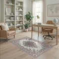 thumbnail image 2 of ODIKA Medallion With Distressed Scroll Border And Botanical Sprays Vintage Floral Pet Friendly & Kids Safe Play for Playroom, Bedroom, Reading Nook, 2 of 7