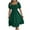 Green, variant on Zpanxa Women's Summer Square Neck Short Sleeve Dress with Waist Tie Solid Ruffle Hem Casual Sundress