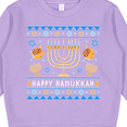 thumbnail image 3 of Inktastic Happy Hanukkah Sweater Style Design with Menorah and Dreidel Toddler Sweatshirt, 3 of 4