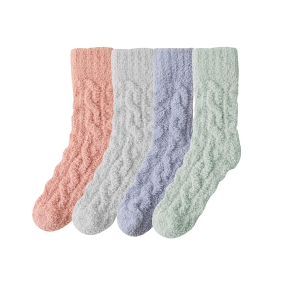 LKJYER Women Fuzzy Slipper Socks Winter Microfiber Soft Cozy Plush Fluffy Socks Warm Comfy Thermal Home Sleeping Socks