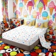 thumbnail image 4 of Erosebridal Pink Blue Drippy Baseball Cone Print Twin Bedding Sets, Fun Treats Bedding Comforter Set for Kids Boys and Girls, Colorful Stars Reversible 7pcs, 4 of 6