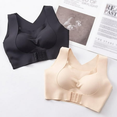 

Chest Brace Up for Women Posture Corrector Shapewear Tops Breast Support Bra Top Two-in-One Gathering Adjustable Front Buckle Underwireless Gather Bra