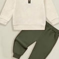 thumbnail image 4 of Xudanell Ribbed Toddler Boy Clothes Set Fall Winter Long Sleeve Sweatshirt and Pants Outfits 2T 3T 4T 5T 6T(Green, 4-5 Years), 4 of 4