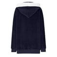 thumbnail image 6 of BXJX Men's Hooded Jacket- Winter Casual Drawstring Fleece Coat with Pockets Navy Size XL, 6 of 6