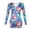 Blue, variant on Leesechin Womens Pajamas Jumpsuit V Neck Floral Print Long Sleeve Jumpsuit Sleepwear Bodysuit Blue S