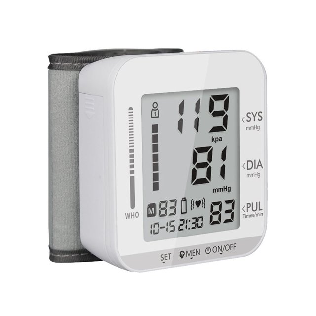 Moyic Medidor de presión arterial Brazo Pantalla LCD automática Dispositivo de detección de salud en el hogar Electrónica blanco