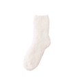 thumbnail image 2 of Socks for Women Ankle Thin New Winter Women Coral Fleece Socks Middle Tube Sleeping Home Stocking Style B-98 White One Size, 2 of 3