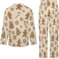thumbnail image 5 of Top-kevin Gingerbread Man Santa Hat Women's Long-Sleeve Shirt And Full-Length Bottom Pajama Set, 5 of 12