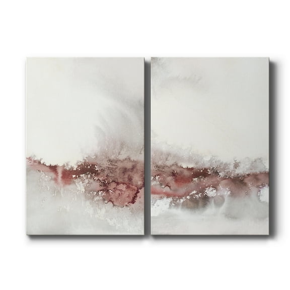 Soft Waves I Premium Gallery Wrapped Canvas - Ready to Hang - Set of 2 - 32 x 48 Each