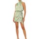 thumbnail image 3 of Mini Vestido de Mujer, Elegante Vestido de Verano de Cuello Tortuga sin Mangas y Cintura Atada para Fiesta Club Nituyy Vestido de tirantes de satén, 3 of 5