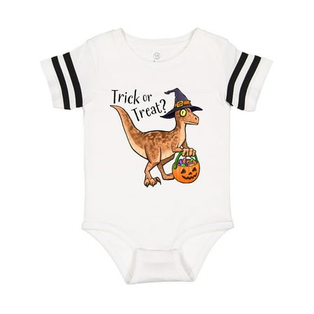 

Inktastic Trick or Treating dinosaur witch costume Gift Baby Boy or Baby Girl Bodysuit