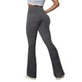 thumbnail image 4 of YDFCWXW Women's V Cross Flare Yoga Pants High Waisted Butt-Lifting Leggings Tummy Control Workout Lounge Pants (Grey, M), 4 of 7