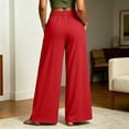 thumbnail image 6 of Qodauz Wide Leg Sweatpants Women Pleated Baggy Casual Pants Button Elastic Waisted Athletic Pant S-2XL, 6 of 7