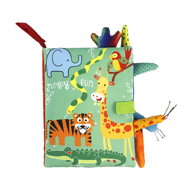 Juego educativo con forma de libro de tela HUOGUO Animal Tails para bebés