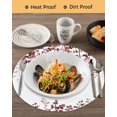 thumbnail image 3 of 13 Inch Round Placemats Set of 4, Leaves Non Slip Heat Insulation PP Table Mats, Pink Brown Summer Botanical Washable Place Mats for Kitchen Dining Party Table Decor, 3 of 7