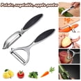 thumbnail image 2 of LYCAQL Vegetable Apple Peelers for kitchen Fruit Carrot Veggie Potatoes Peeler Y-Shaped and I-Shaped Stainless Steel Peelers with Ergonomic Non-Slip Handle & Sharp Blade Good Sturdy (2PCS), 2 of 9