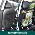 thumbnail image 6 of WOBOGO Yellow and Teal Flowers Backseat Car Organizer Footed Universal Car with Touch Screen Tablet Holder Rear Seat Protector, 6 of 7