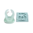 thumbnail image 1 of Kit Babero con Contenedor y Plato con Divisiones para Bebé Match & Enjoy set de babero camisa color menta y plato en forma de oso color azul, 1 of 8