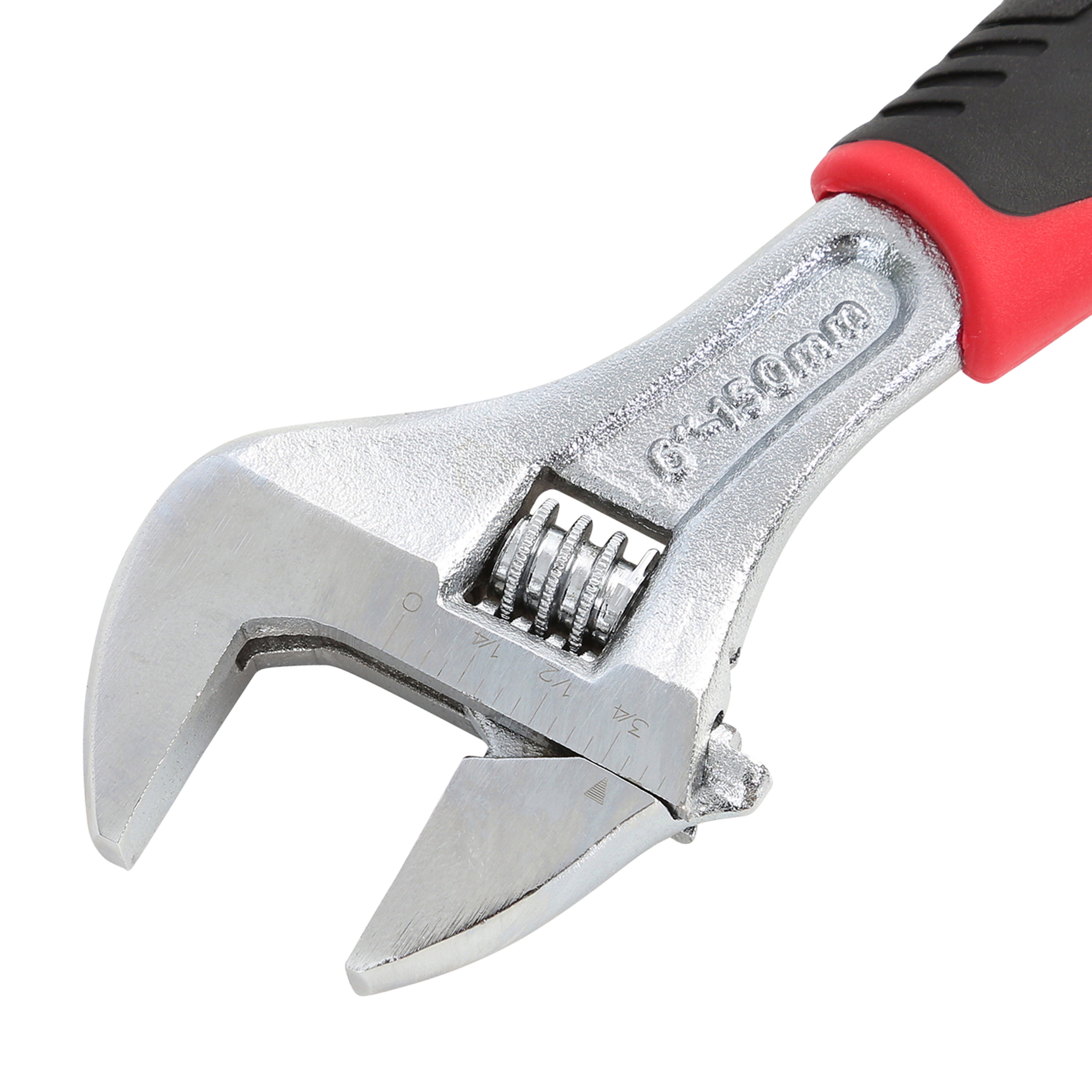Hyper Tough 6-Inch Adjustable Wrench with Ergonomic Soft Grip